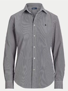 POLO Ralph Lauren Women’s Custom Fit 8 Black White Striped Long-Sleeved Shirt
